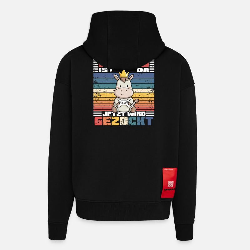 Game König computerspiel - Zip Hoodie - made by SPREAD - SOLID BLACK