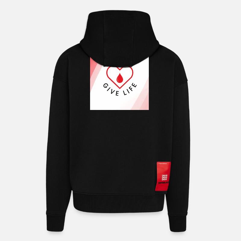 Schenken Sie Leben: Blutspenderherz - Zip Hoodie - made by SPREAD - SOLID BLACK