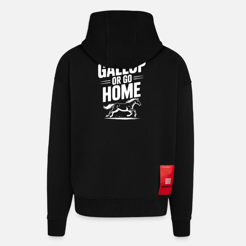 Galoppieren oder nach Hause gehen - Zip Hoodie - made by SPREAD - SOLID BLACK