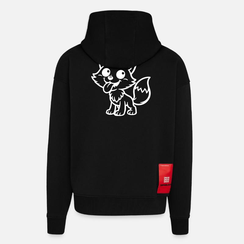 Fuchs Comic Lustig - Zip Hoodie - made by SPREAD - SOLID BLACK