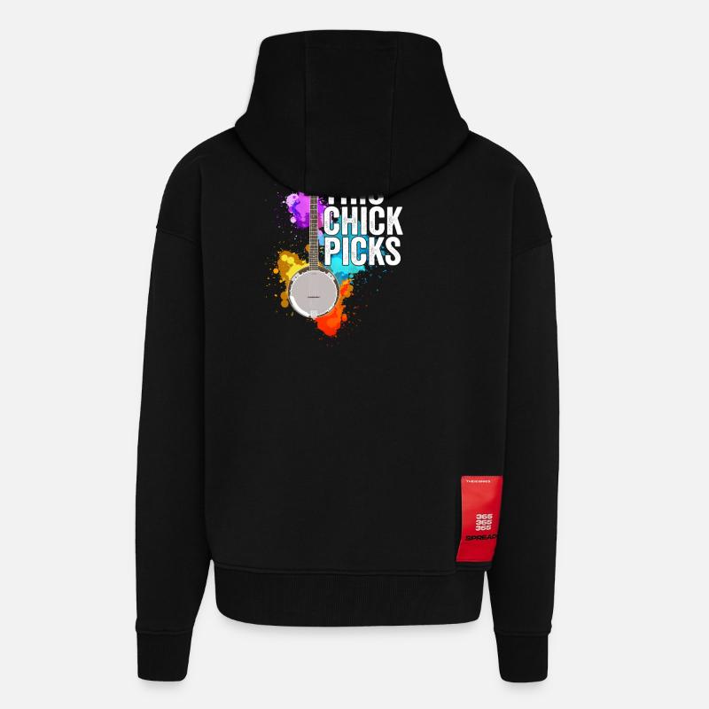 Banjo This Chick Picks - Zip Hoodie - made by SPREAD - SOLID BLACK