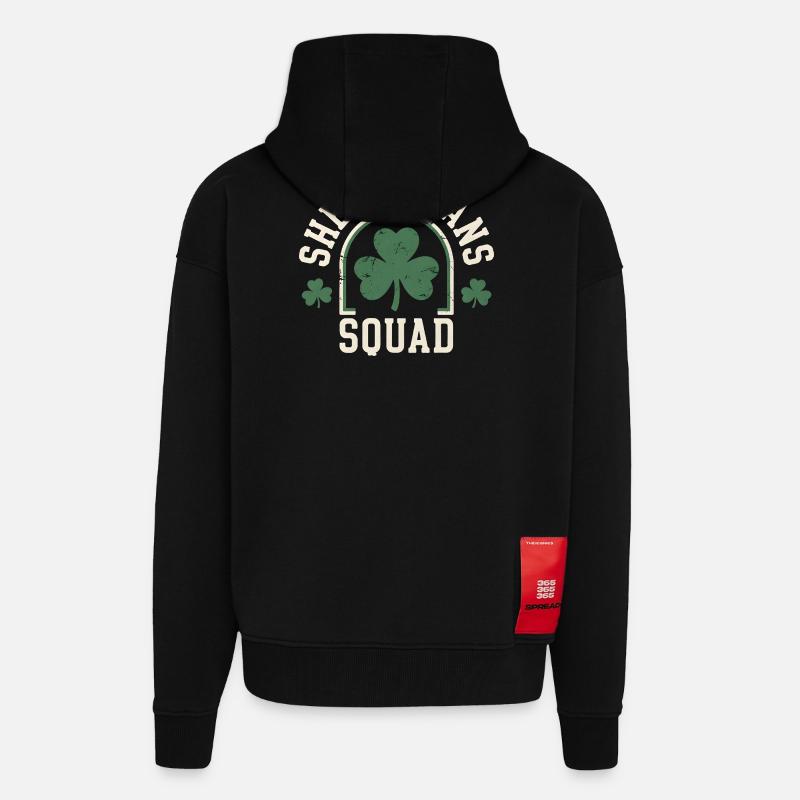 Shenanigans Squad Shamrock Fun - Zip Hoodie - made by SPREAD - SOLID BLACK
