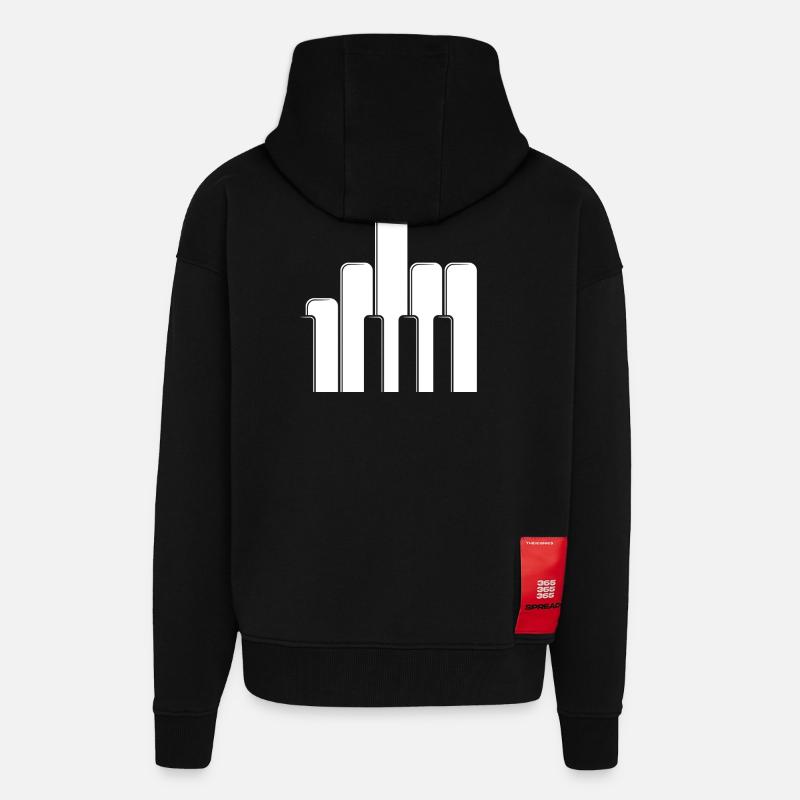 Klaviertasten Mittelfinger - Zip Hoodie - made by SPREAD - SOLID BLACK