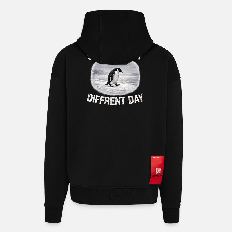 Same Energy Diffrent Day - Zip Hoodie - made by SPREAD - SOLID BLACK