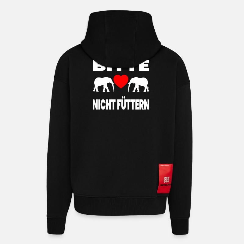 Elefanten - Zip Hoodie - made by SPREAD - SOLID BLACK