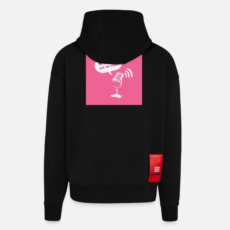 Be a Voice, Not an Echo - Zip Hoodie - made by SPREAD - SOLID BLACK