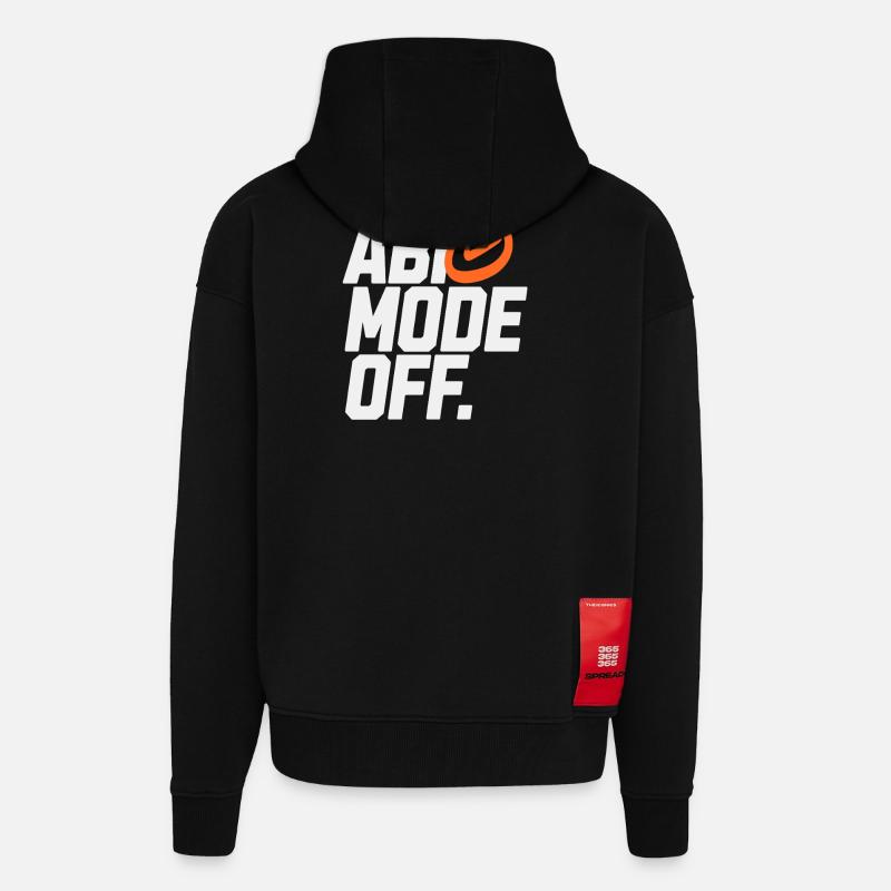 Mode Abio désactivé - Veste à capuche bio épaisse oversize fabriqué en UE - SOLID BLACK