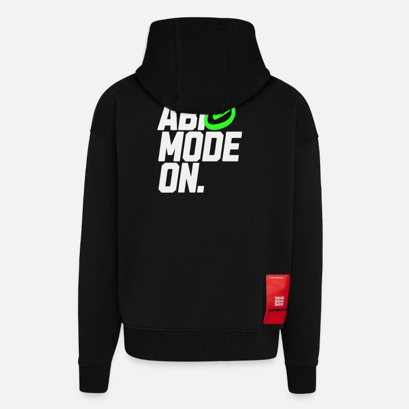 MODE ABI ACTIVÉ - Veste à capuche bio épaisse oversize fabriqué en UE - SOLID BLACK