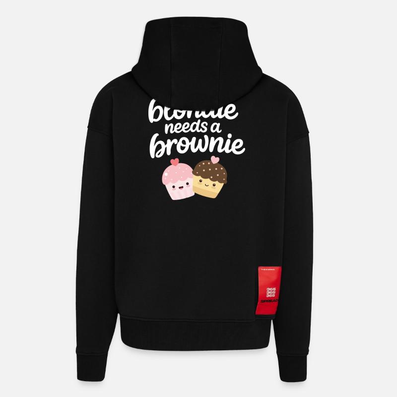 Every Blondine needs a Brownie - Zip Hoodie - made by SPREAD - SOLID BLACK