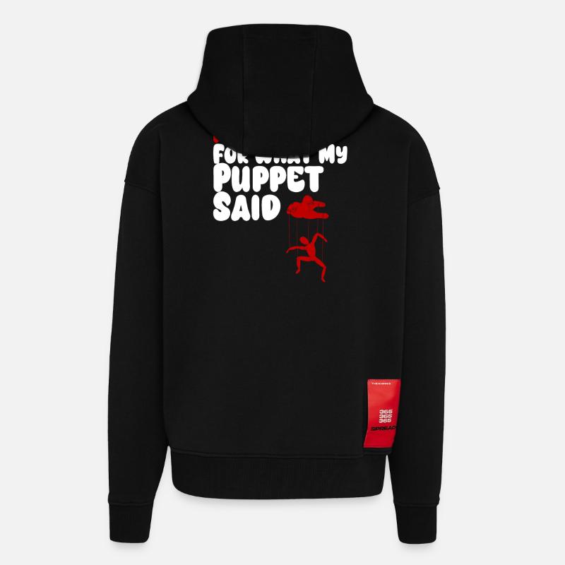 Puppet Confession on Strings - Zip Hoodie - made by SPREAD - SOLID BLACK