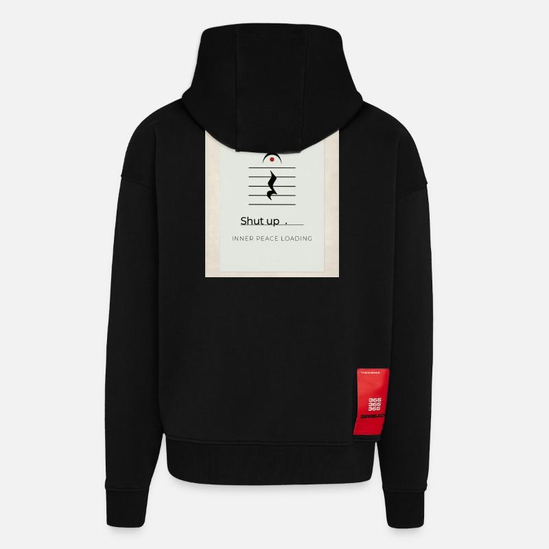 Shut up – Inner Peace Loading Design - Zip Hoodie - made by SPREAD - SOLID BLACK