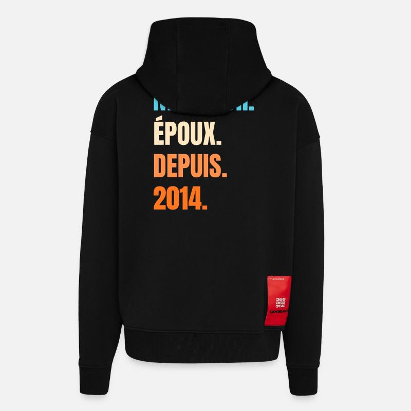 Bester Ehemann seit 2014 Geschenk-Ehemann - Zip Hoodie - made by SPREAD - SOLID BLACK