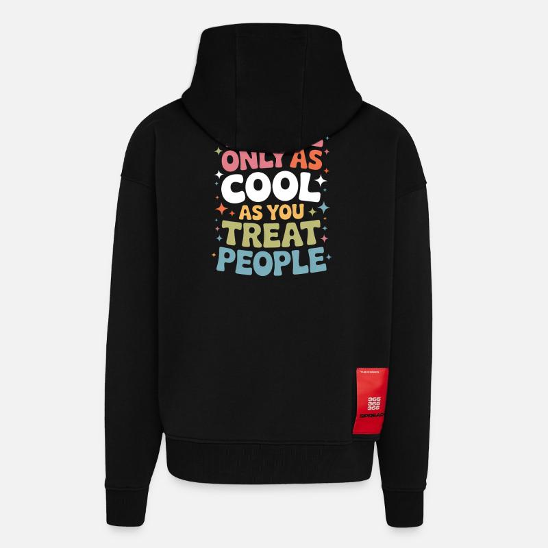 Saying Statement Respect Kindness Gift - Zip Hoodie - made by SPREAD - SOLID BLACK