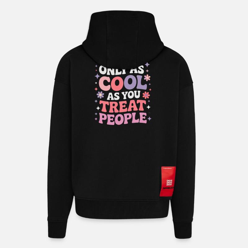 Saying Statement Respect Kindness Gift - Zip Hoodie - made by SPREAD - SOLID BLACK