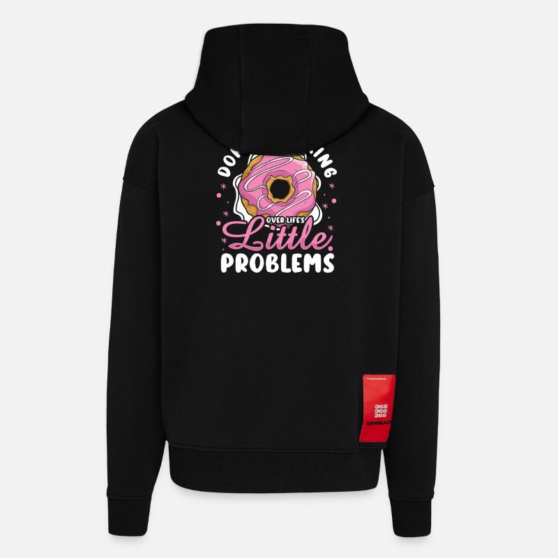 Restauration rapide en donuts - Veste à capuche bio épaisse oversize fabriqué en UE - SOLID BLACK