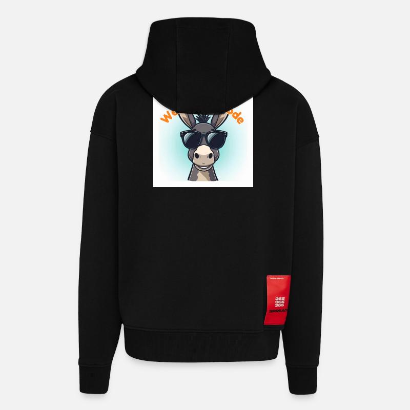 Âne Week-end Mode - Veste à capuche bio épaisse oversize fabriqué en UE - SOLID BLACK