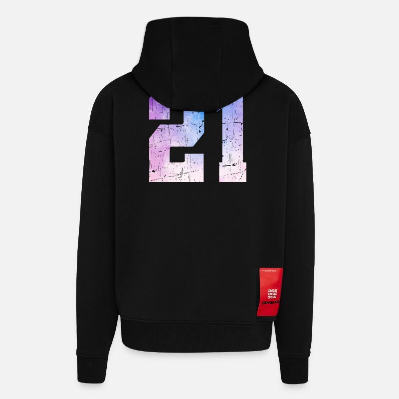 Issue 21 – 21st Anniversary Gift - Zip Hoodie - made by SPREAD - SOLID BLACK