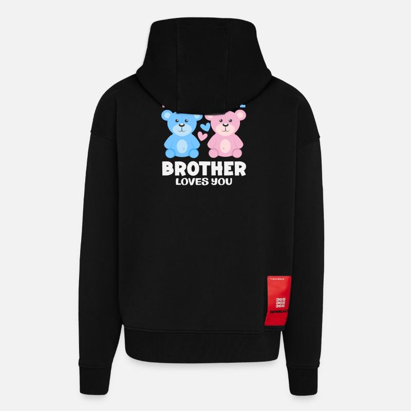 Pink Oder Blau Bruder Liebt Dich - Zip Hoodie - made by SPREAD - SOLID BLACK