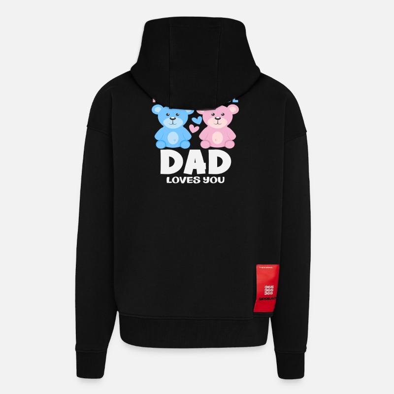 Pink Oder Blau Papa Liebt Dich - Zip Hoodie - made by SPREAD - SOLID BLACK