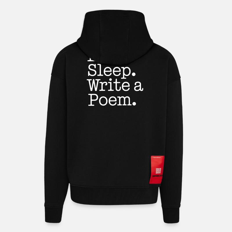 Eat Sleep Write a Poem - Zip Hoodie - made by SPREAD - SOLID BLACK