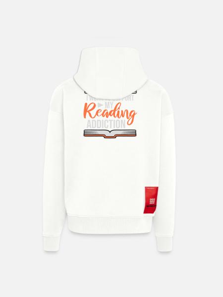 I Work To Support My Reading Addiction Bücher Logo - Zip Hoodie - made by SPREAD - SOLID BLACK