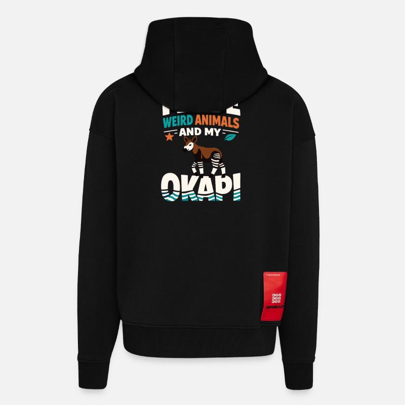 Okapi-liebhaber Okapi-tier Seltene Tierweltliebe - Zip Hoodie - made by SPREAD - SOLID BLACK