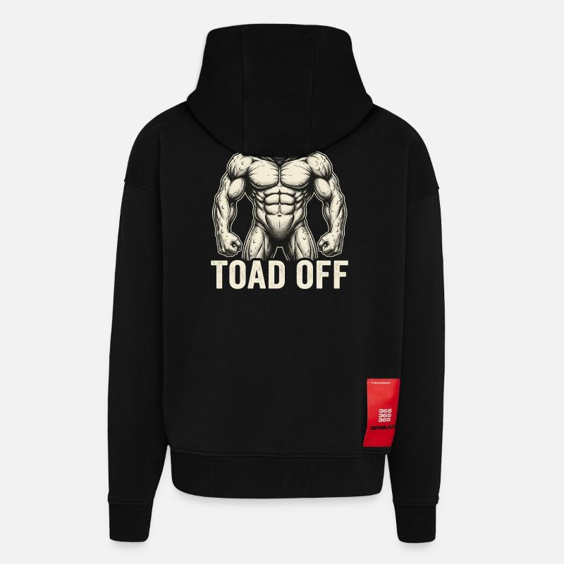 Toad Off Internet Meme Frog - Zip Hoodie - made by SPREAD - SOLID BLACK