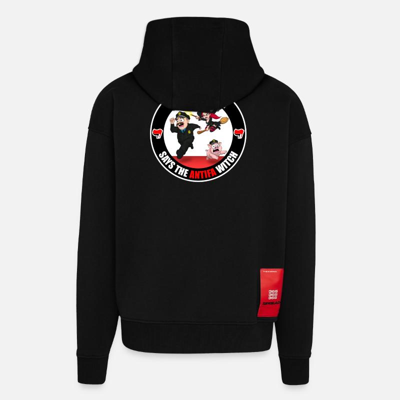 Die Antifa-Hexe – Polizei - Zip Hoodie - made by SPREAD - SOLID BLACK