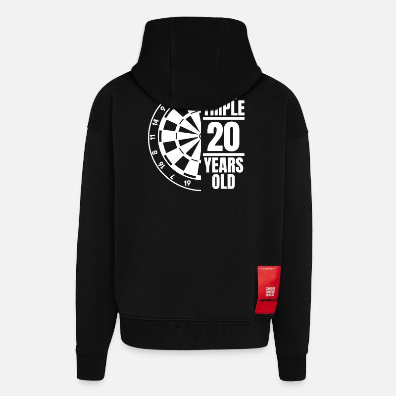 J’ai trois fois 20 ans - Veste à capuche bio épaisse oversize fabriqué en UE - SOLID BLACK