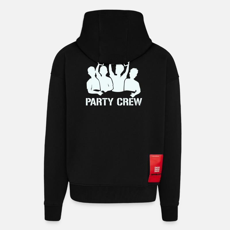 Bottle Raise Party Crew - Zip Hoodie - made by SPREAD - SOLID BLACK