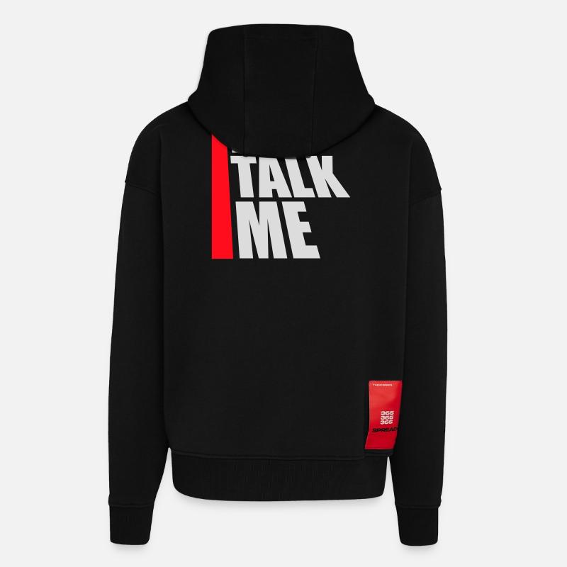 Pas de discours introverti antisocial drôle - Veste à capuche bio épaisse oversize fabriqué en UE - SOLID BLACK