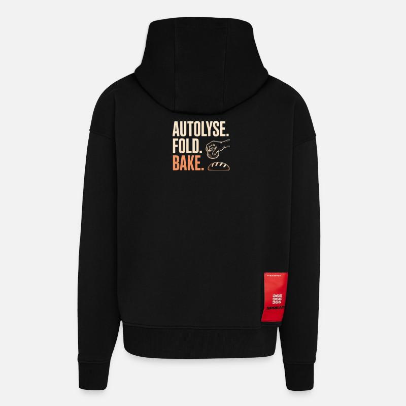 Autolyse Fold Backe Bread Kunst - Zip Hoodie - made by SPREAD - SOLID BLACK