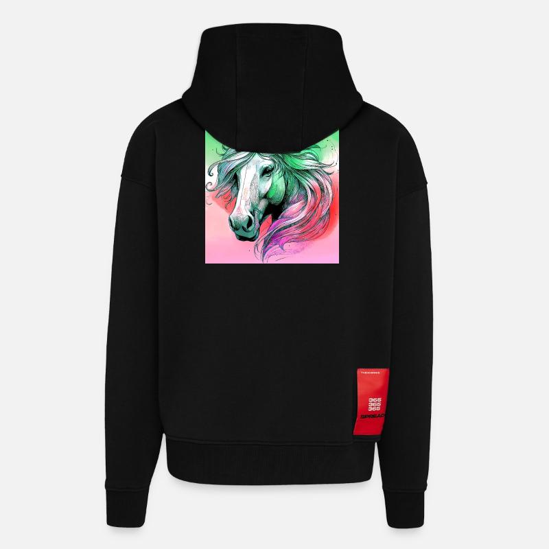 Pferd - Zip Hoodie - made by SPREAD - SOLID BLACK