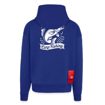 Pêche à la carpe - Veste à capuche bio épaisse oversize fabriqué en UE - Iconic Blue - Dos