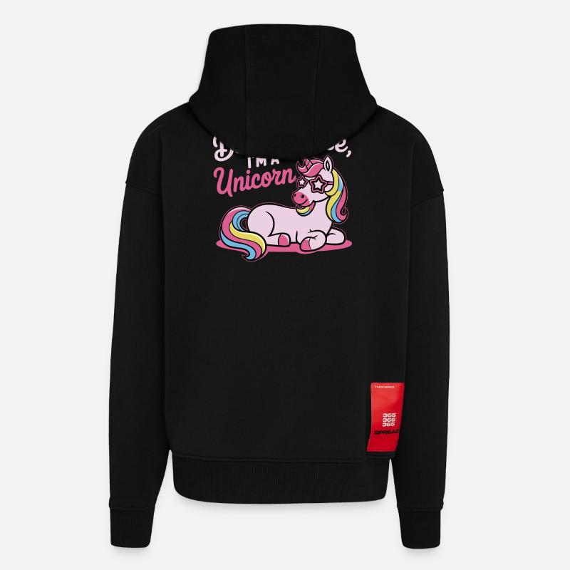 Einhorn Spruch Motiv B*tch please - Zip Hoodie - made by SPREAD - SOLID BLACK
