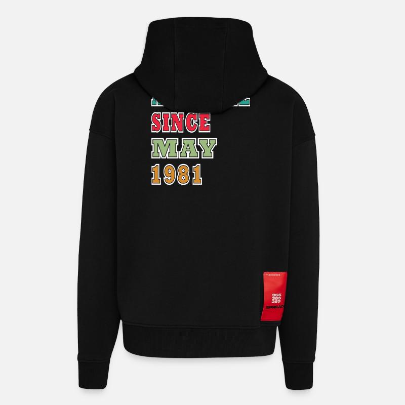 Awesome since May 1981 - Zip Hoodie - made by SPREAD - SOLID BLACK