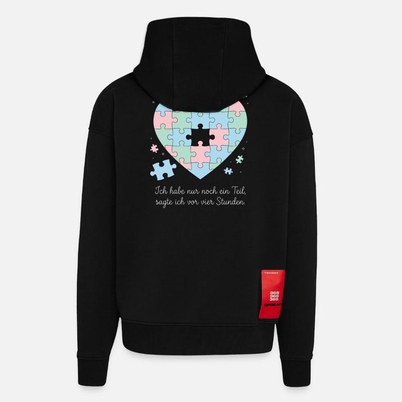 Puzzeln, Hobby, Geduld, Spruch Design - Zip Hoodie - made by SPREAD - SOLID BLACK