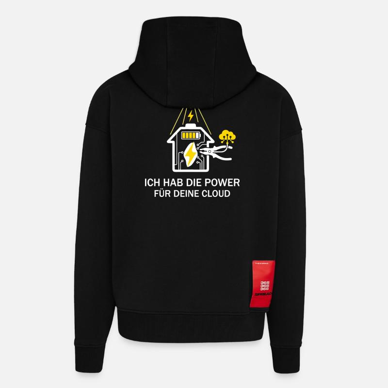 Solar Handwerker Cloud Power   - Zip Hoodie - made by SPREAD - SOLID BLACK