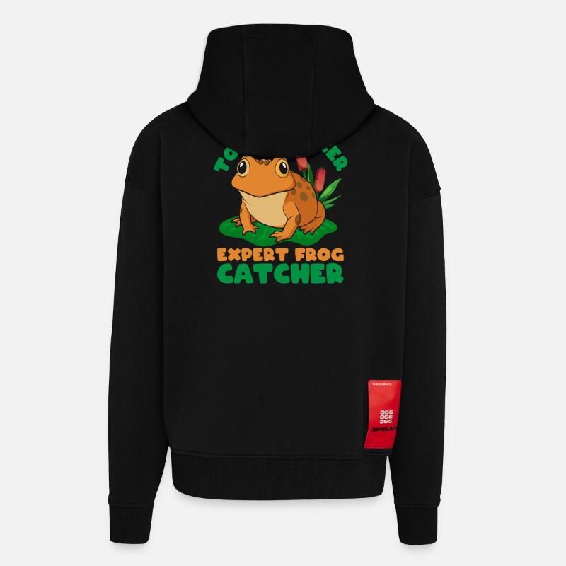 Frog Catcher Toad Tracker Expert Frog - Zip Hoodie - made by SPREAD - SOLID BLACK