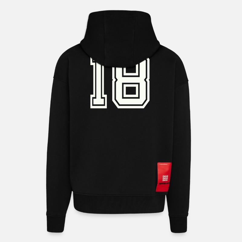 18 - Veste à capuche bio épaisse oversize fabriqué en UE - SOLID BLACK