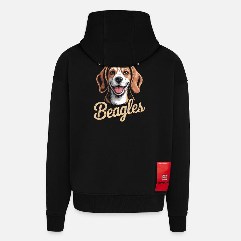 Save the Beagles Beagle Rettungsabschlag - Zip Hoodie - made by SPREAD - SOLID BLACK