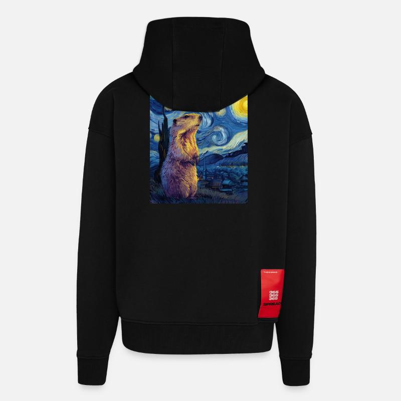 Murmeltier - Zip Hoodie - made by SPREAD - SOLID BLACK