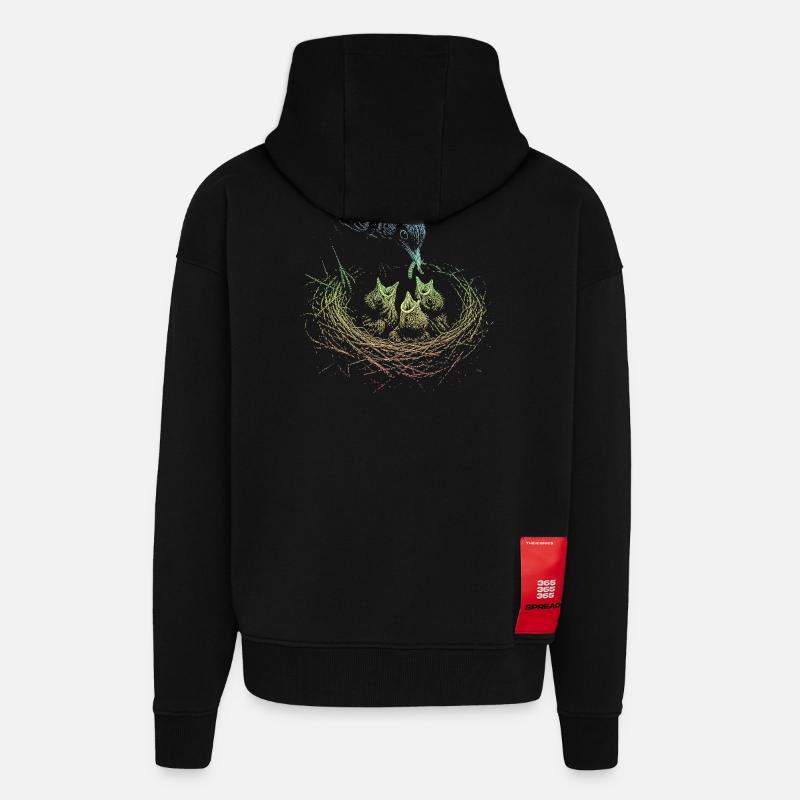 Amsel - Zip Hoodie - made by SPREAD - SOLID BLACK