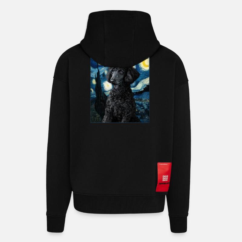 Caniche - Veste à capuche bio épaisse oversize fabriqué en UE - SOLID BLACK
