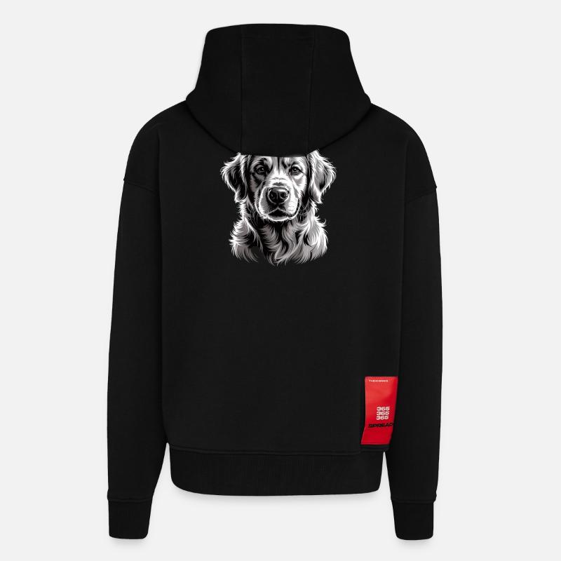 Labrador - Veste à capuche bio épaisse oversize fabriqué en UE - SOLID BLACK