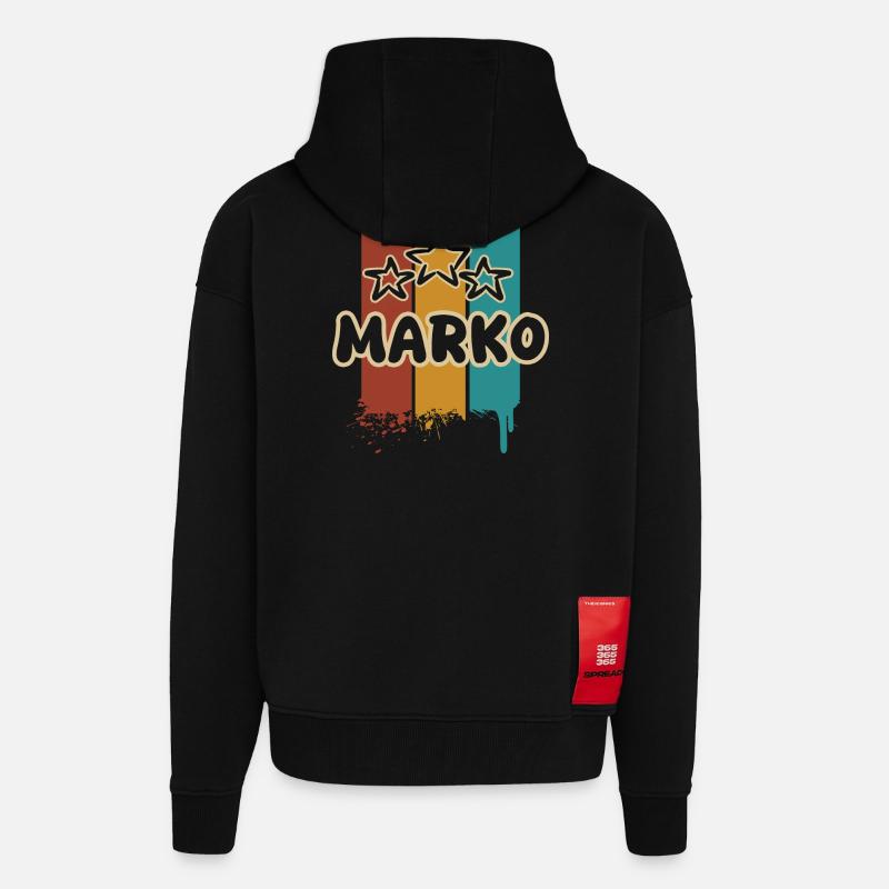 MARKO - Veste à capuche bio épaisse oversize fabriqué en UE - SOLID BLACK