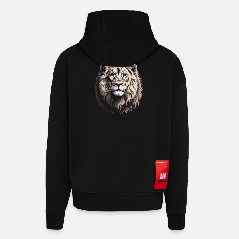 Löwe - Zip Hoodie - made by SPREAD - SOLID BLACK