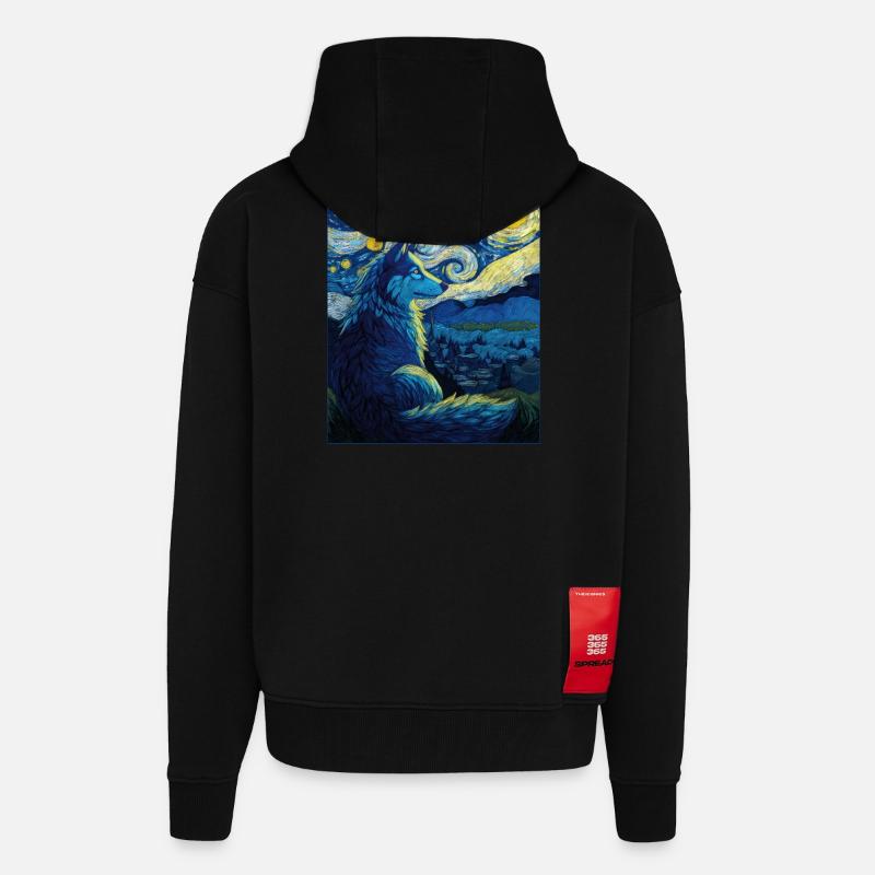 Wolf - Zip Hoodie - made by SPREAD - SOLID BLACK