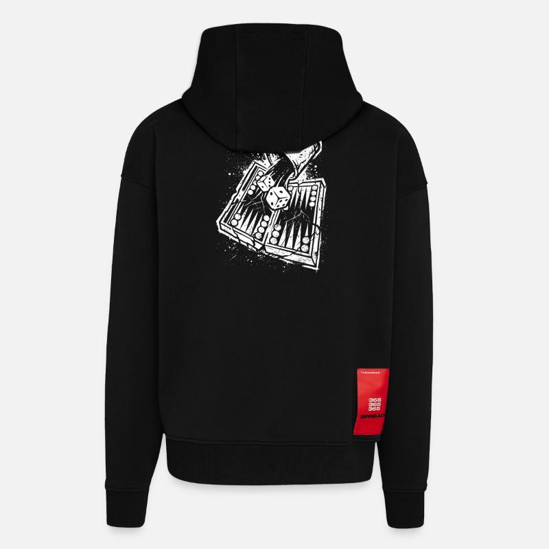 Backgammon | Board Game | Gift - Zip Hoodie - made by SPREAD - SOLID BLACK