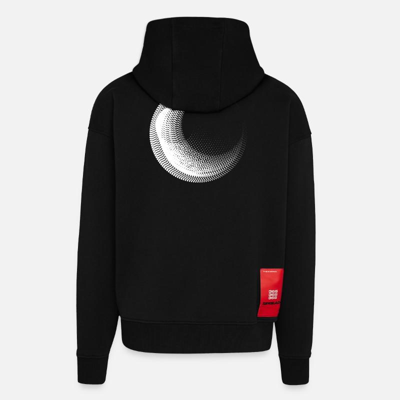 circles dots design - Zip Hoodie - made by SPREAD - SOLID BLACK